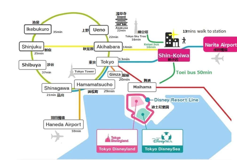 Shinkoiwa House At Jr Line.Easy To Airport&Disney. Tokyo Exterior photo